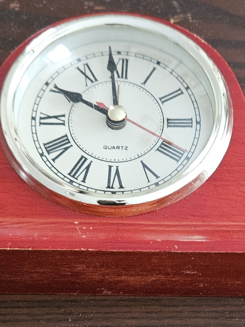 Classic Cherry Wood Red Quartz Wall Clock Insert - Home Wall Decor